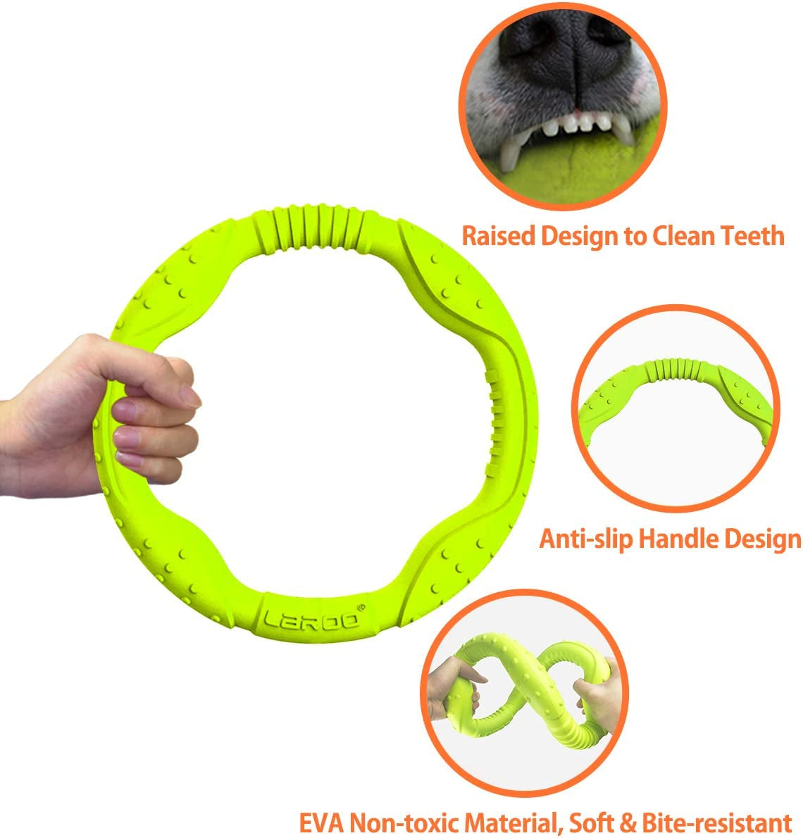 Dog Flying Ring Toys,Floating Flying Dog Disc Toys,Summer Pet Training Outdoor Durable Chew Toys for Medium and Large Dogs (Large Green/30Cm)