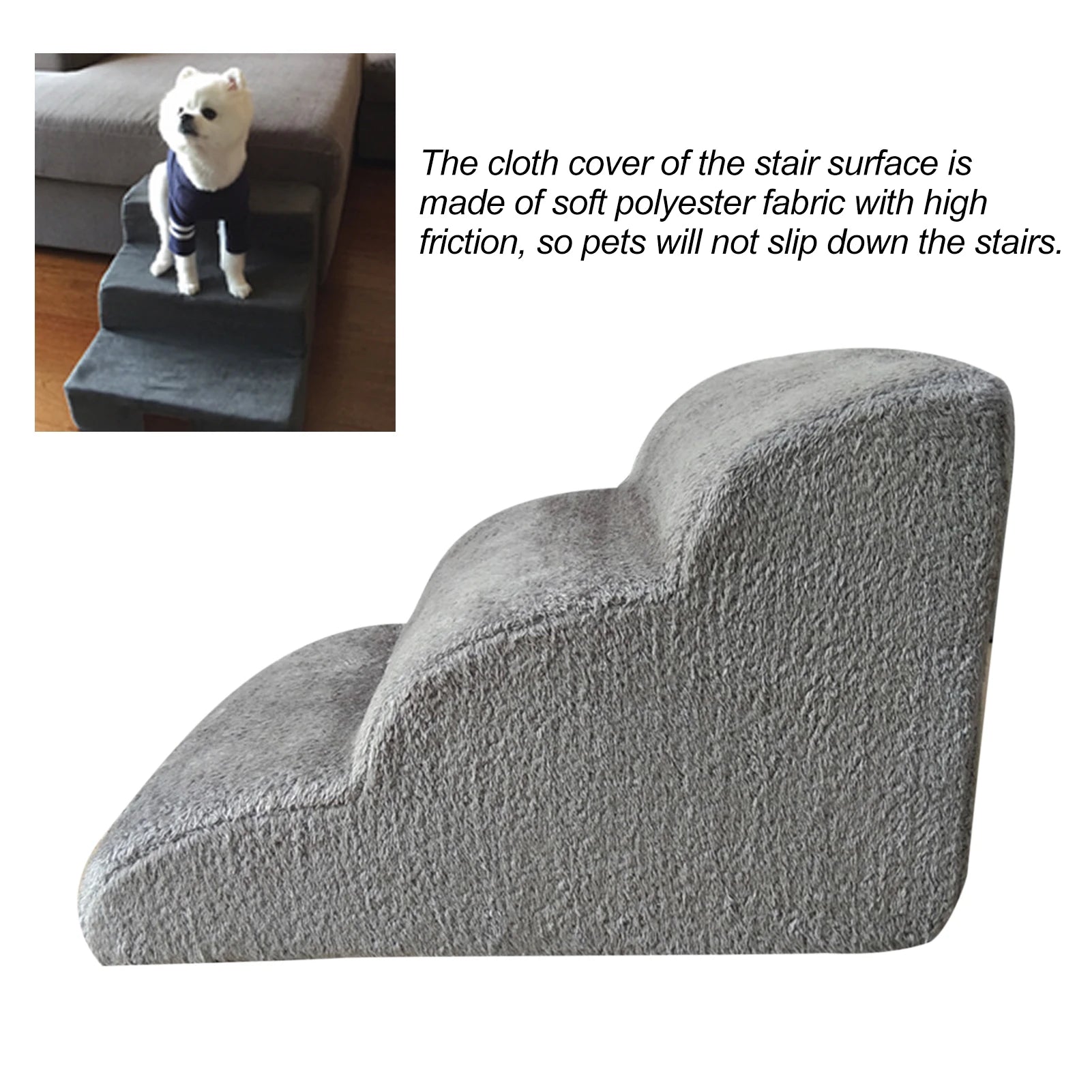 Dog Ramp for Bed 3 Tiers Training Stairs Removable and Washable