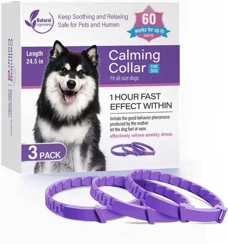  Dog Calming Pheromone Collars Pet Relief for Anxiety Adjustable Comfortable Collar for Puppy and Large Dog