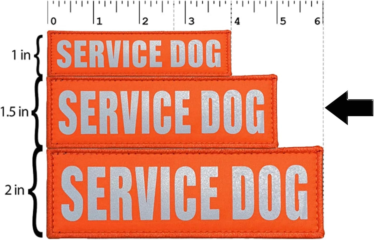 Orange Reflective Dog Patches 2 Pack Service Dog,In Training,Do NOT Pet,Patches with Hook and Loop for Vests and Harnesses (Service Dog, 5X1.5 Inch)