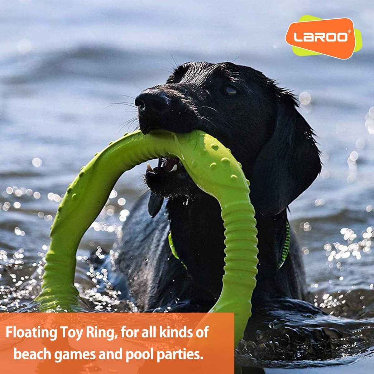 Dog Flying Ring Toys,Floating Flying Dog Disc Toys,Summer Pet Training Outdoor Durable Chew Toys for Medium and Large Dogs (Large Green/30Cm)