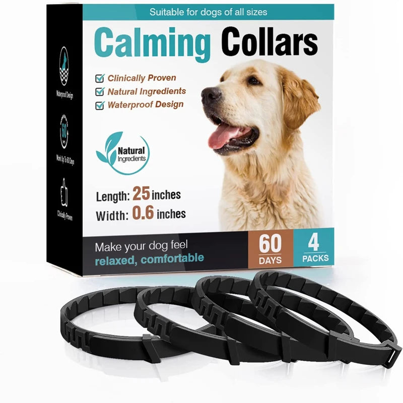  Dog Calming Pheromone Collars Pet Relief for Anxiety Adjustable Comfortable Collar for Puppy and Large Dog