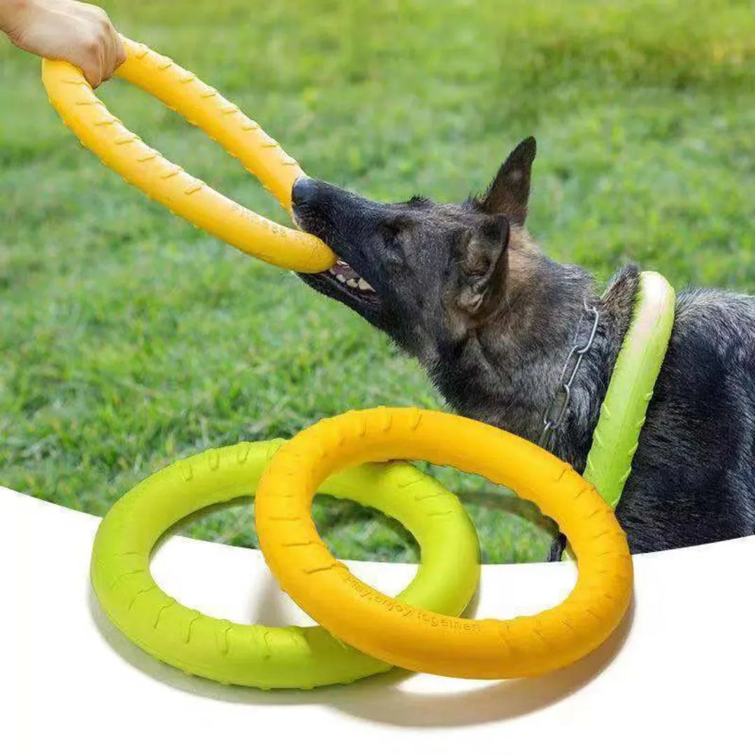 Dog Ring Indestructible Chew Toy, Throwing, Flying, Catching, Floating and Training great for Fetch all size Dogs 