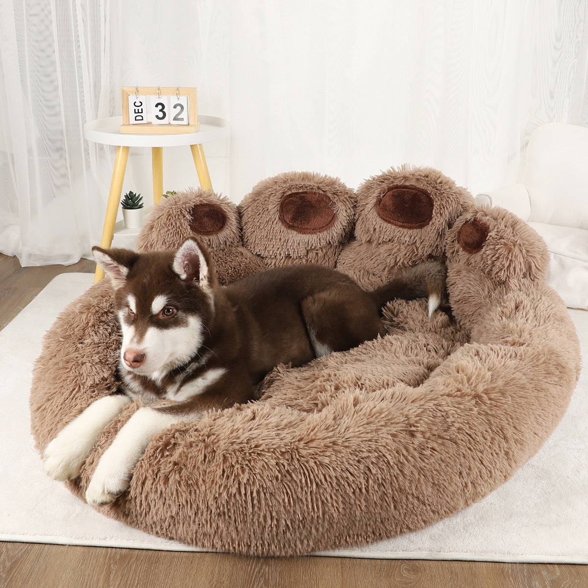  Paw Shape Washable Plush Dog Sofa Bed