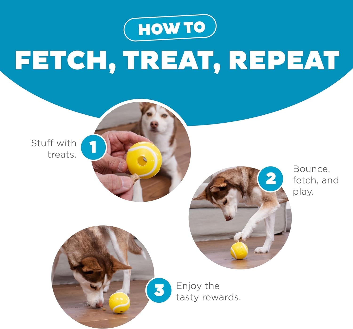 Sport Ballz Tennis Ball Treat-Dispensing Fetch Ball Dog Toy