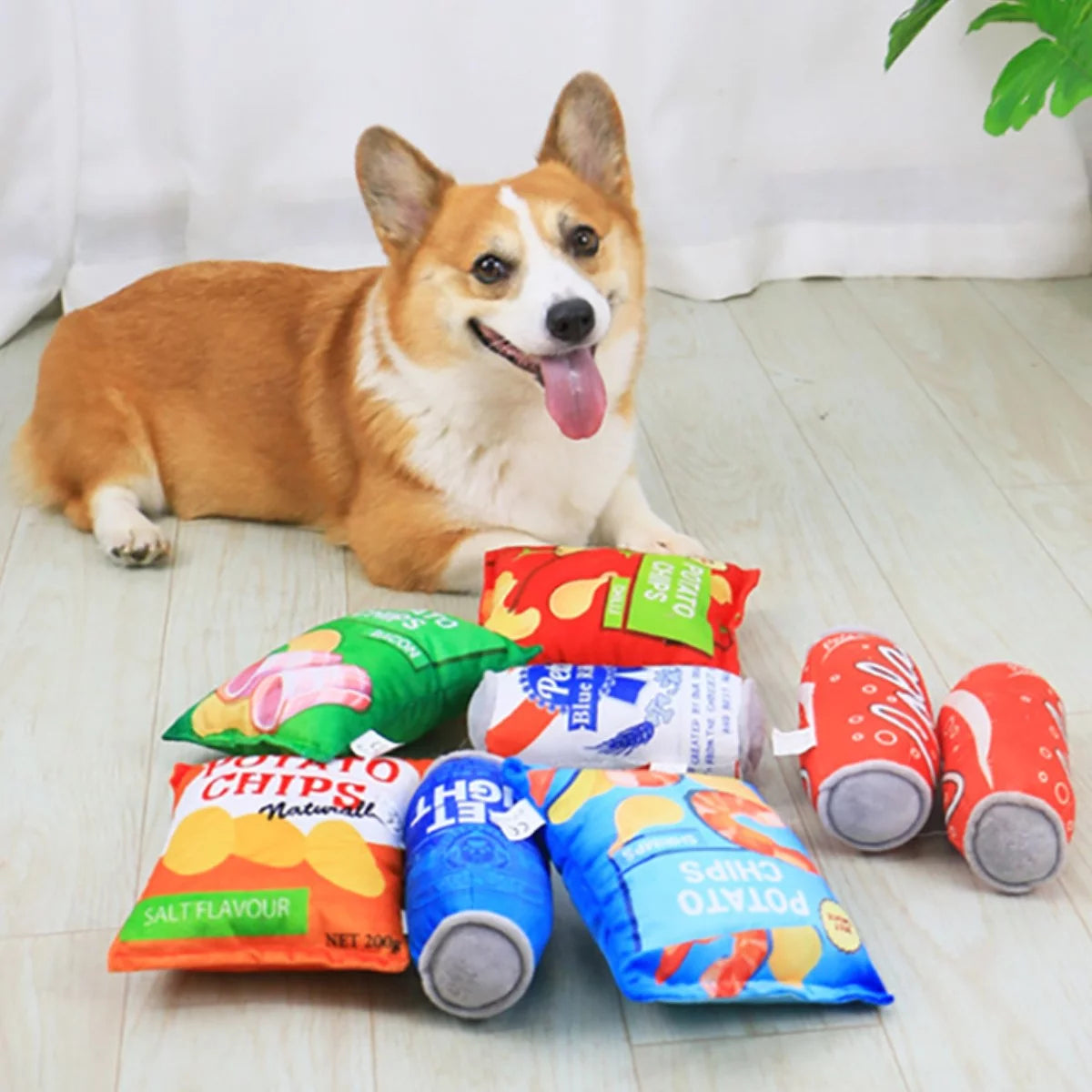 2PCS Dog Chew Toys Plush Squeaky Toys Set Puppy Pet Mutt Dog Toys, Beer Cans, Chicken Legs, Interesting Dog Toys, Dog Birthday Toys